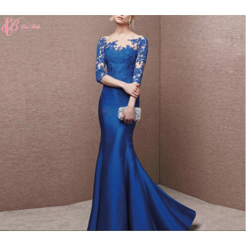 Chic Style Royal Blue Plus Size Mermaid Robe de soirée 2017 Prom Robe de soirée Custom Made